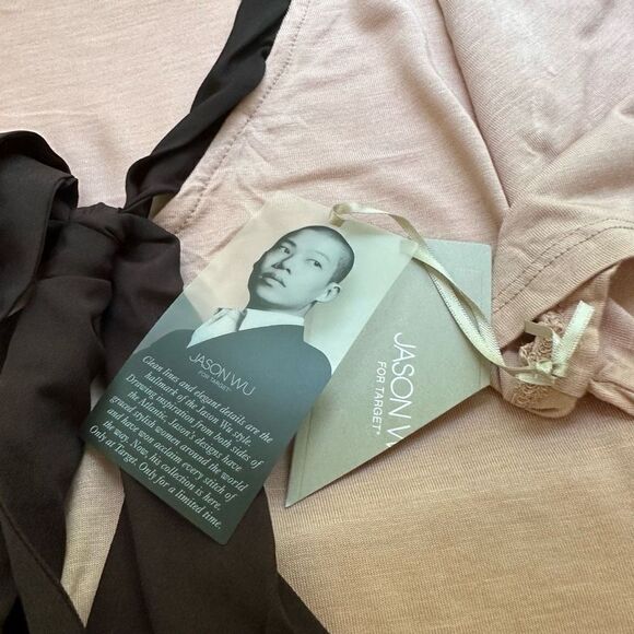 JASON WU for Target Blush Pink Vneck Bow Tie Short Sleeve Blouse size Medium NEW - Picture 7 of 10